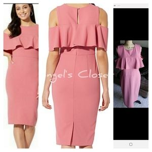 BNWT NY & Co Cold Shoulder Ruffle Sheath Dress
